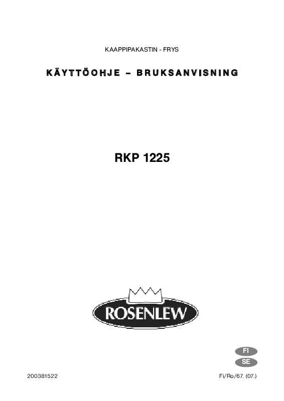Mode d'emploi ROSENLEW RKP1225
