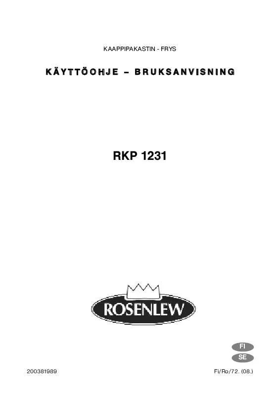 Mode d'emploi ROSENLEW RKP1231