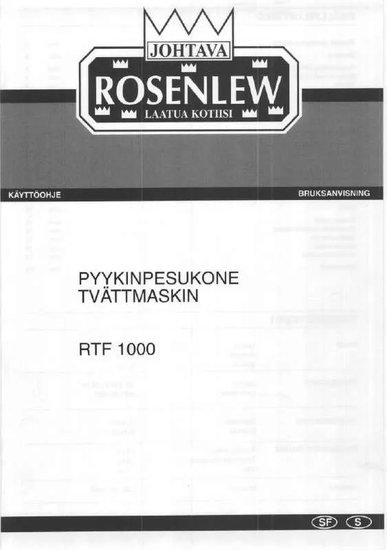 Mode d'emploi ROSENLEW RTF1000
