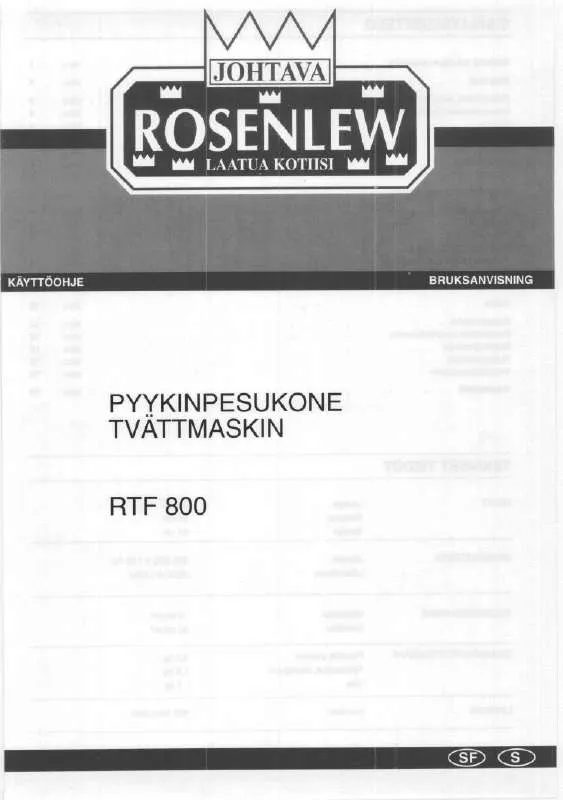 Mode d'emploi ROSENLEW RTF800