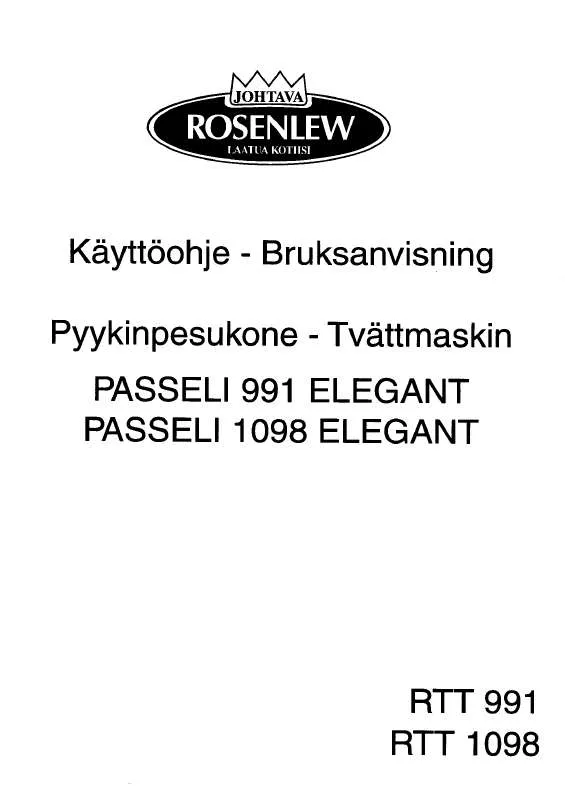 Mode d'emploi ROSENLEW RTT1098
