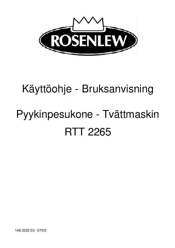 Mode d'emploi ROSENLEW RTT2265