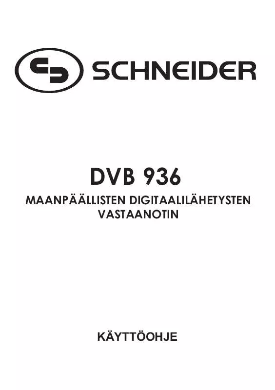 Mode d'emploi SCHNEIDER DVB 936