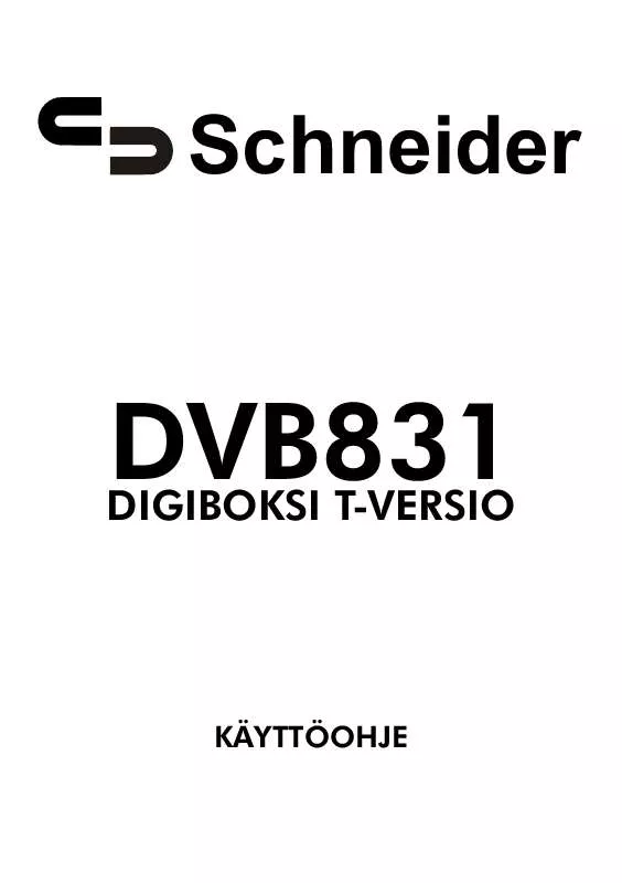 Mode d'emploi SCHNEIDER DVB831