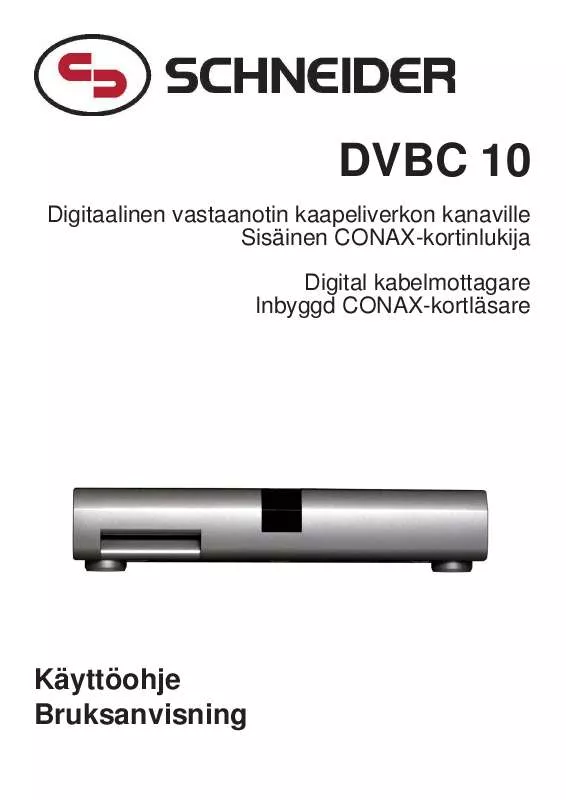 Mode d'emploi SCHNEIDER DVBC 10