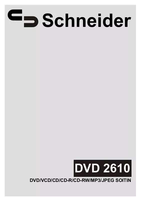 Mode d'emploi SCHNEIDER DVD 2610