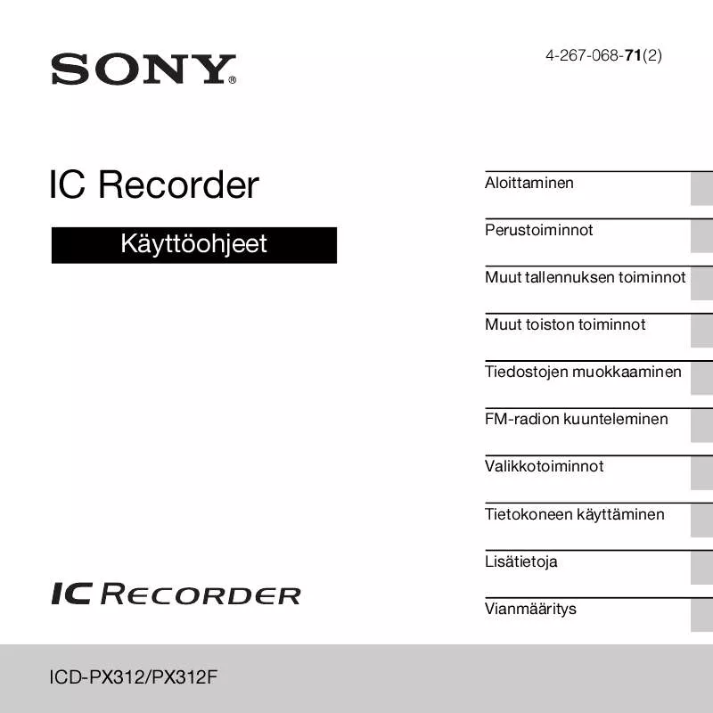 Mode d'emploi SONY ICD-PX312F