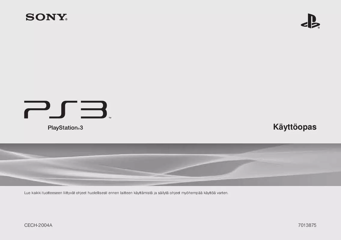 Mode d'emploi SONY PLAYSTATION 3