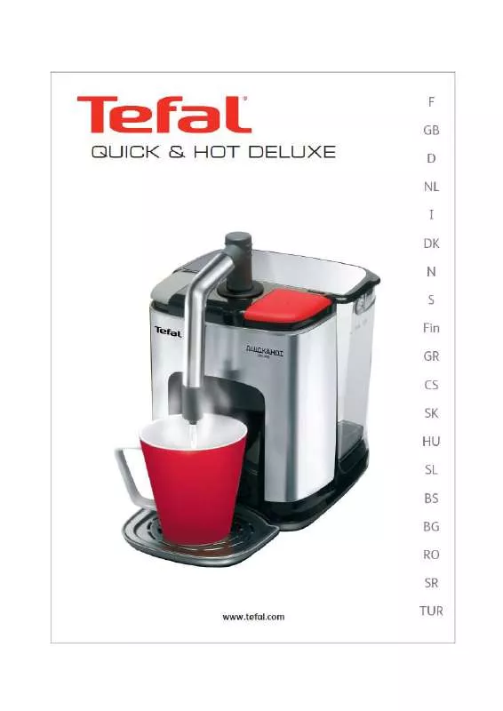 Mode d'emploi TEFAL QUICK AND HOT DELUXE