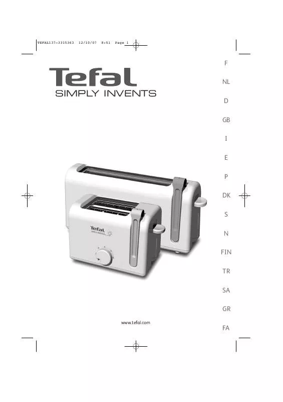 Mode d'emploi TEFAL SIMPLY INVENT