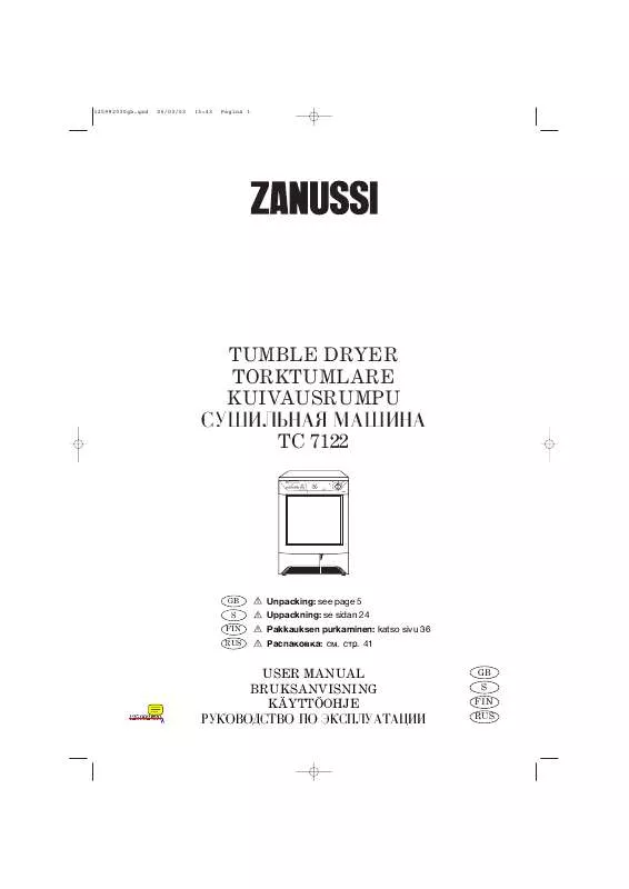 Mode d'emploi ZANUSSI TC7122