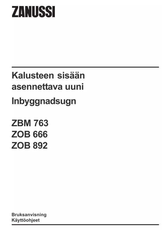 Mode d'emploi ZANUSSI ZBM763N