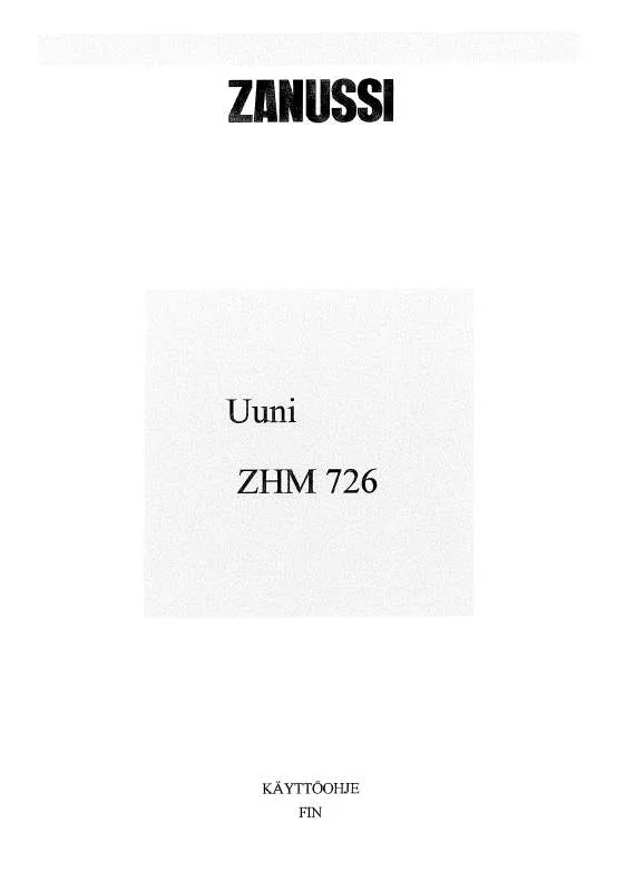 Mode d'emploi ZANUSSI ZHM726W