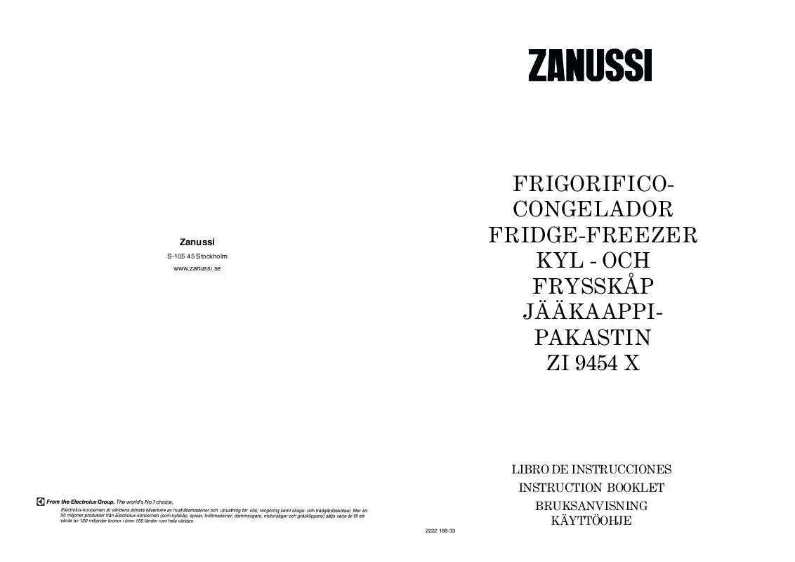 Mode d'emploi ZANUSSI ZI9454X