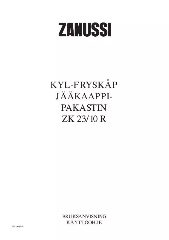 Mode d'emploi ZANUSSI ZK23/10R