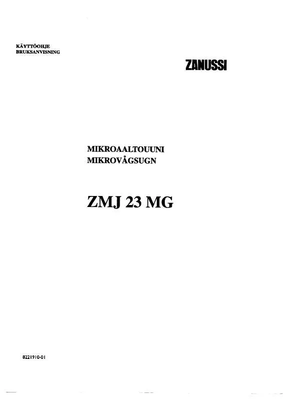 Mode d'emploi ZANUSSI ZMJ23MG