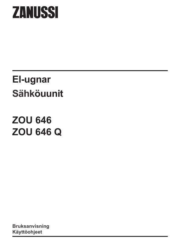 Mode d'emploi ZANUSSI ZOU646N