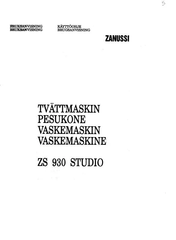 Mode d'emploi ZANUSSI ZS930-STUDIO