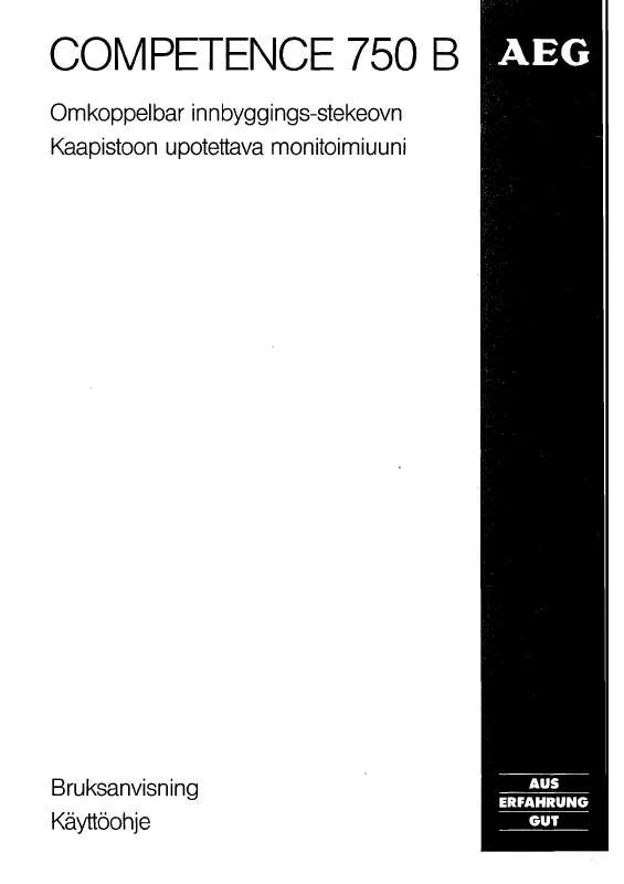 Mode d'emploi AEG-ELECTROLUX 750B N/SF