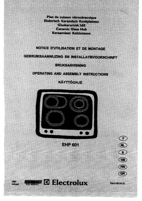 Mode d'emploi AEG-ELECTROLUX EHP601K