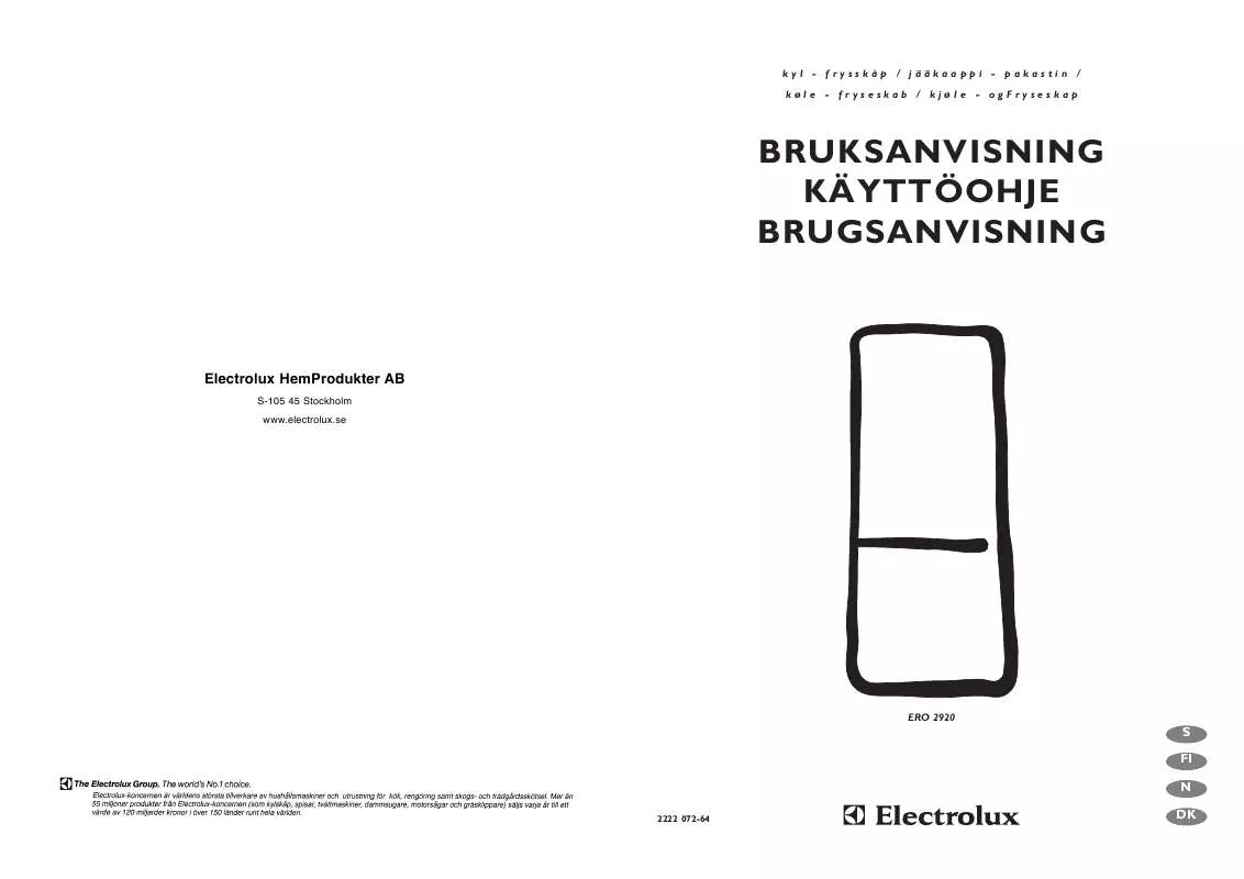 Mode d'emploi AEG-ELECTROLUX ERO2920