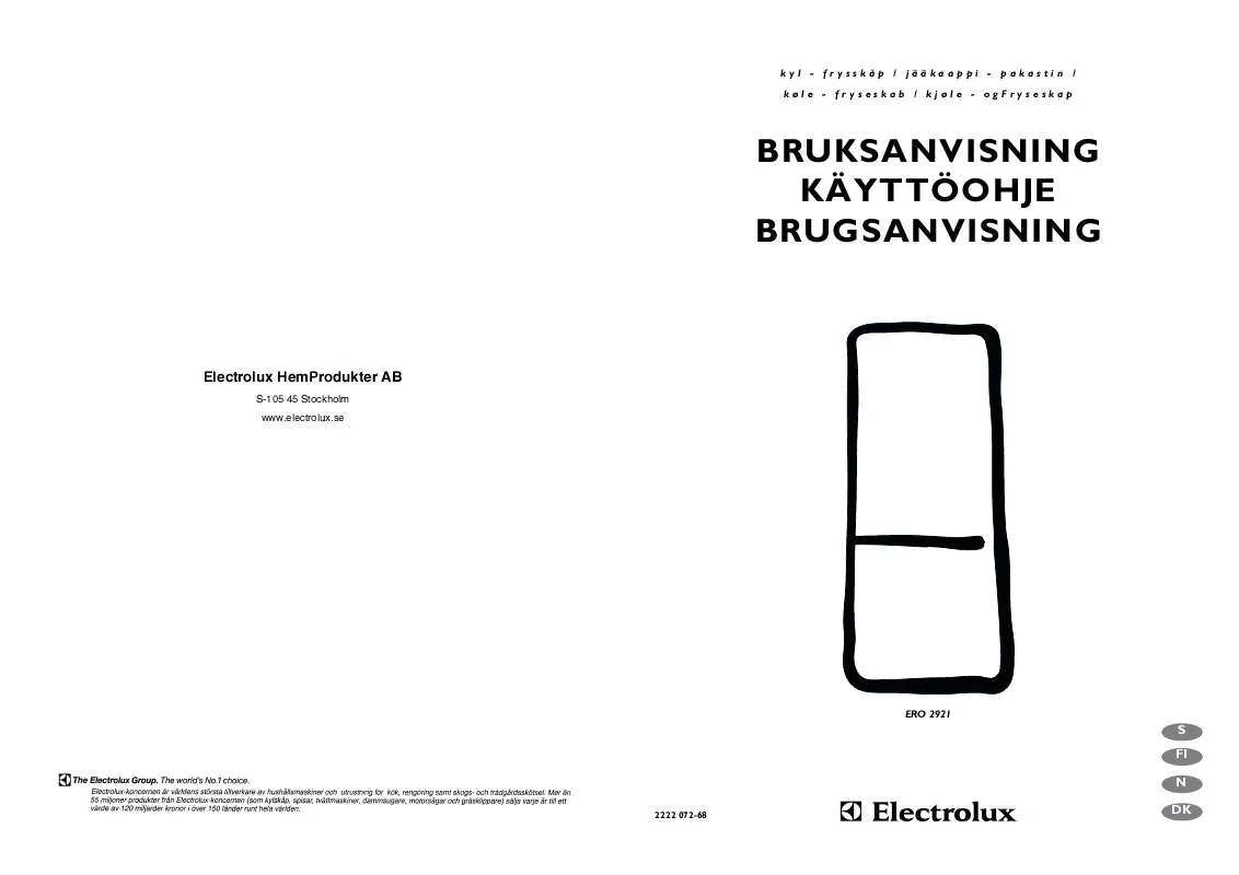 Mode d'emploi AEG-ELECTROLUX ERO2921