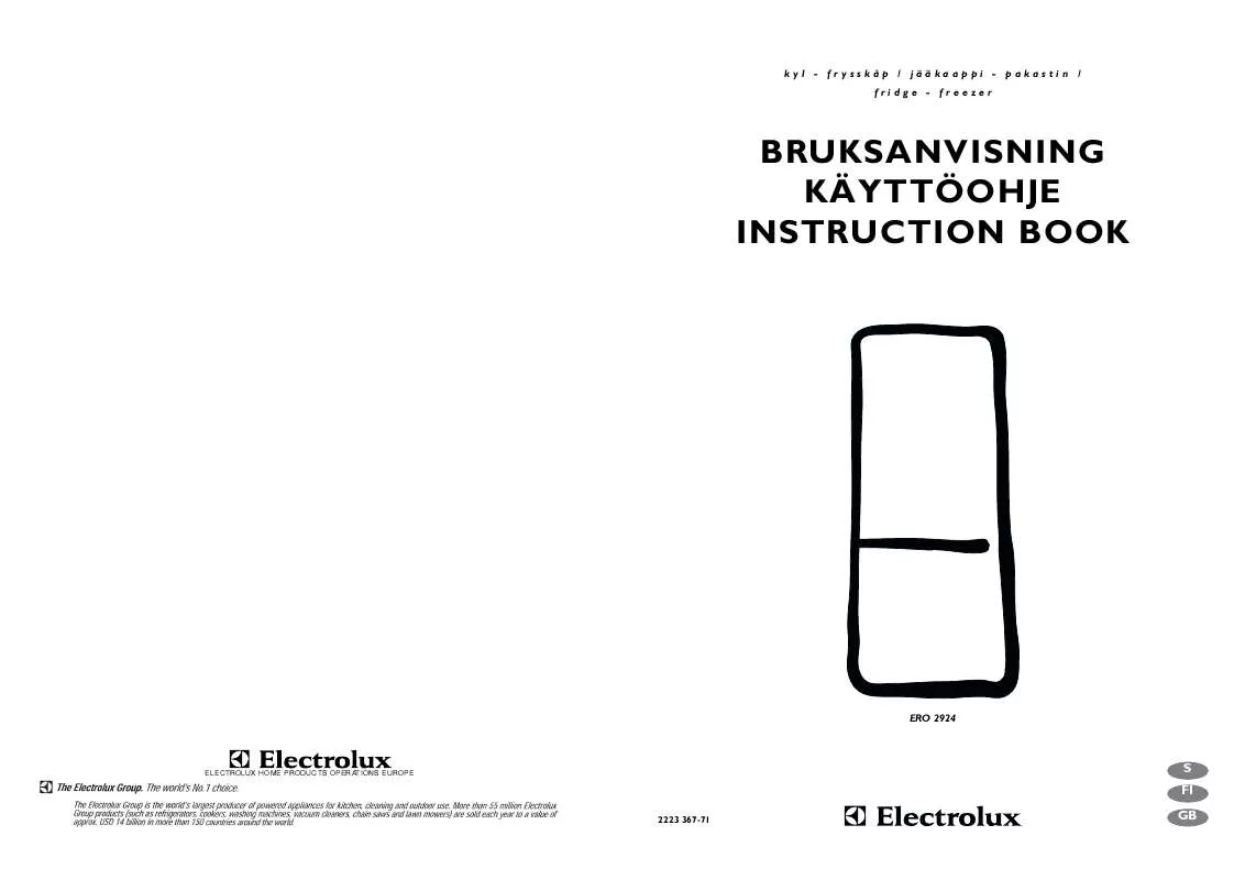 Mode d'emploi AEG-ELECTROLUX ERO2924