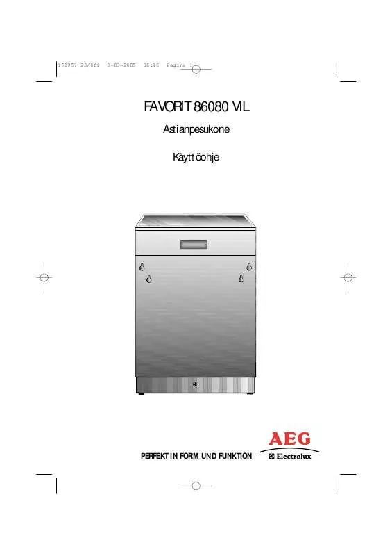 Mode d'emploi AEG-ELECTROLUX F86080VIL