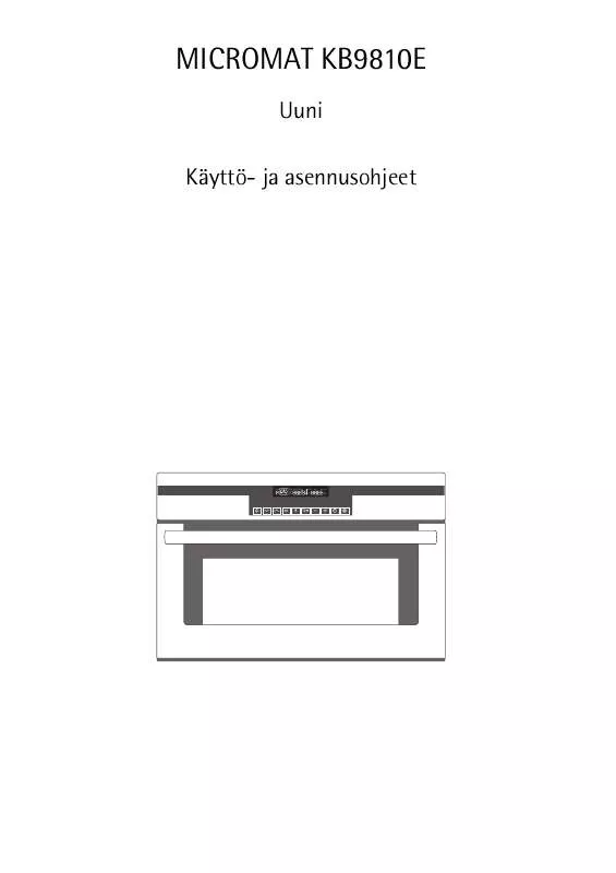 Mode d'emploi AEG-ELECTROLUX KB9810E-A