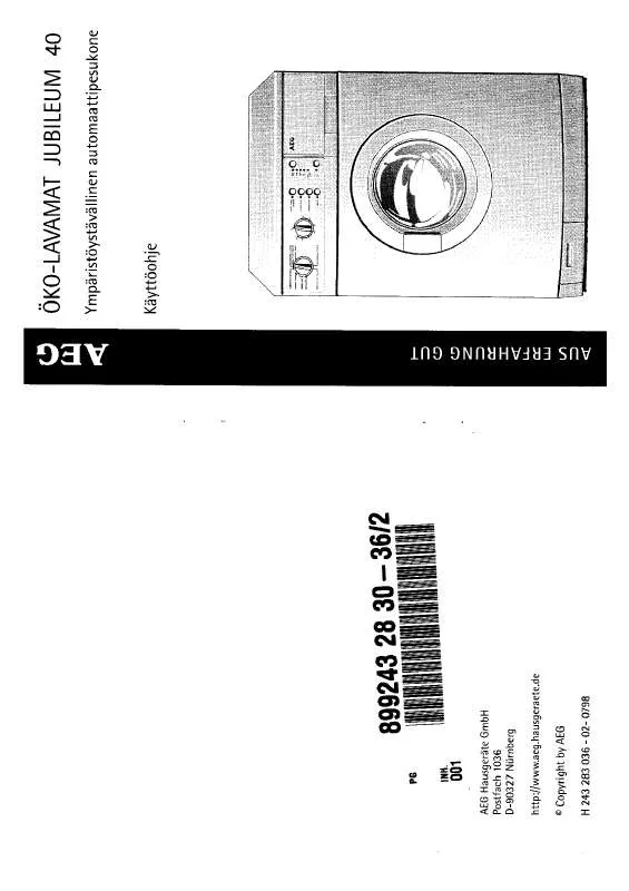 Mode d'emploi AEG-ELECTROLUX LAVJUB40-W