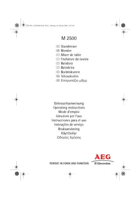 Mode d'emploi AEG-ELECTROLUX M 2500