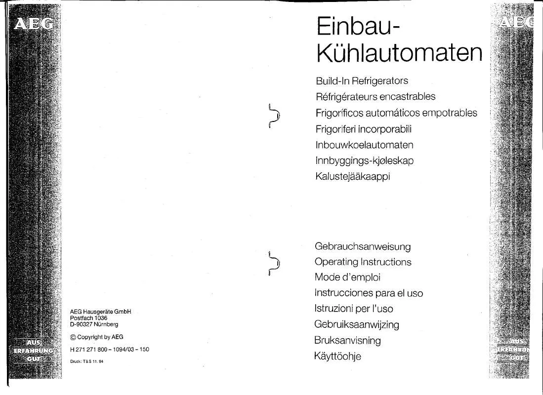 Mode d'emploi AEG-ELECTROLUX SANTO2532-5I