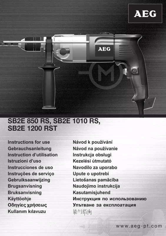 Mode d'emploi AEG-ELECTROLUX SB2E 850 RS