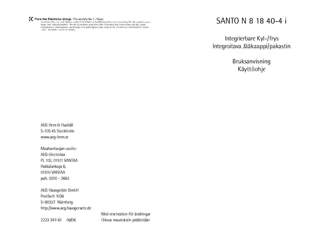 Mode d'emploi AEG-ELECTROLUX SN81840-4I