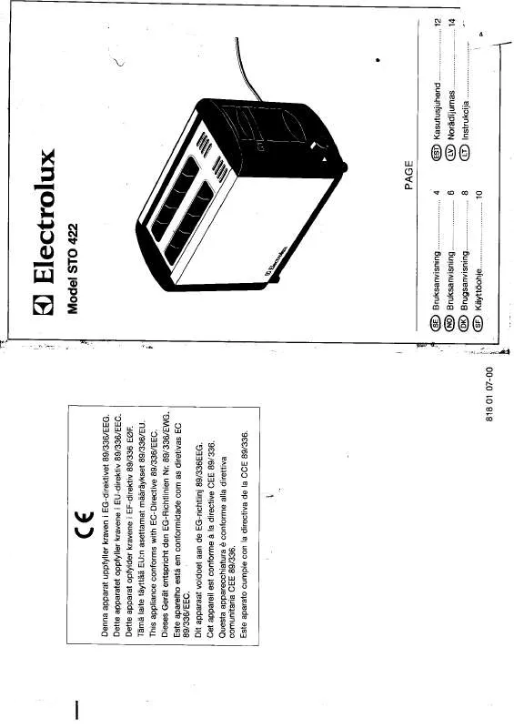 Mode d'emploi AEG-ELECTROLUX STO422