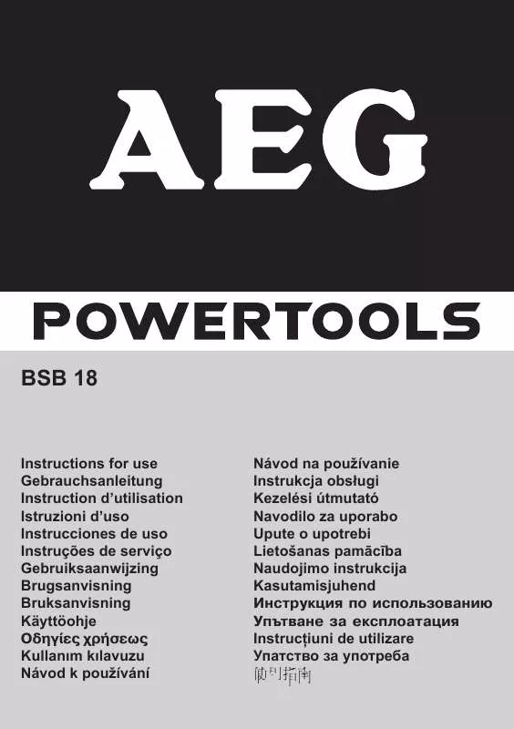 Mode d'emploi AEG BSB 18