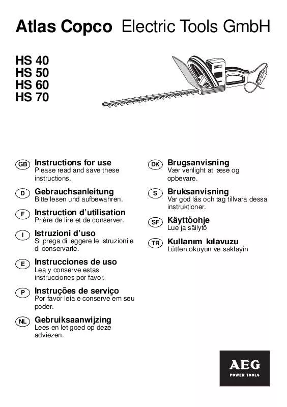 Mode d'emploi AEG HS 50