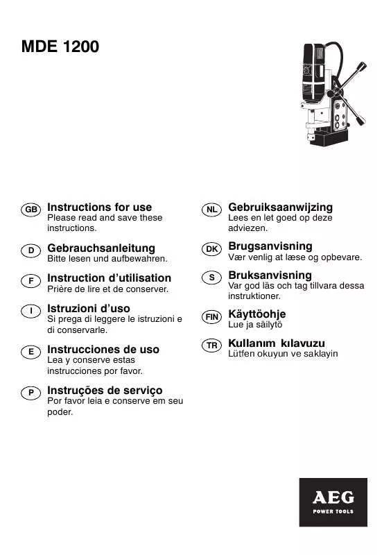 Mode d'emploi AEG MDE 1200