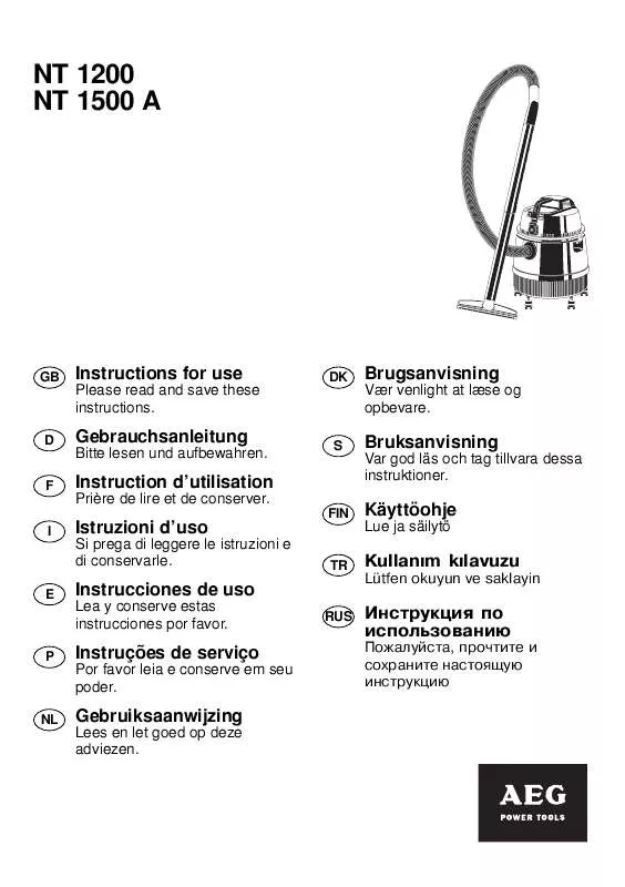 Mode d'emploi AEG NT 1500 A