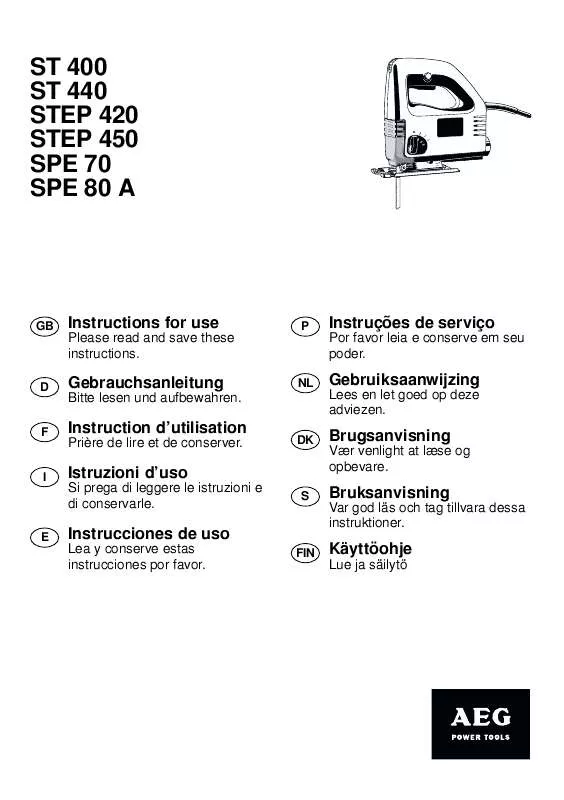 Mode d'emploi AEG SPE 80 A