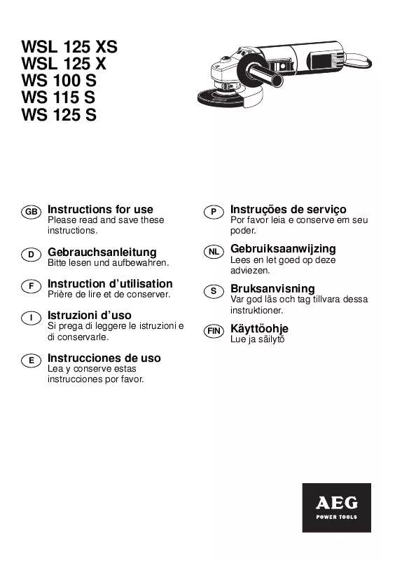 Mode d'emploi AEG WS 115 S