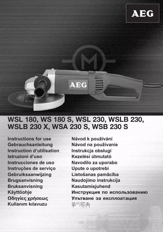 Mode d'emploi AEG WS 180 S