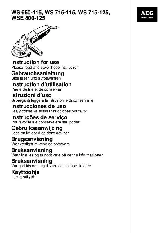 Mode d'emploi AEG WS 650-115
