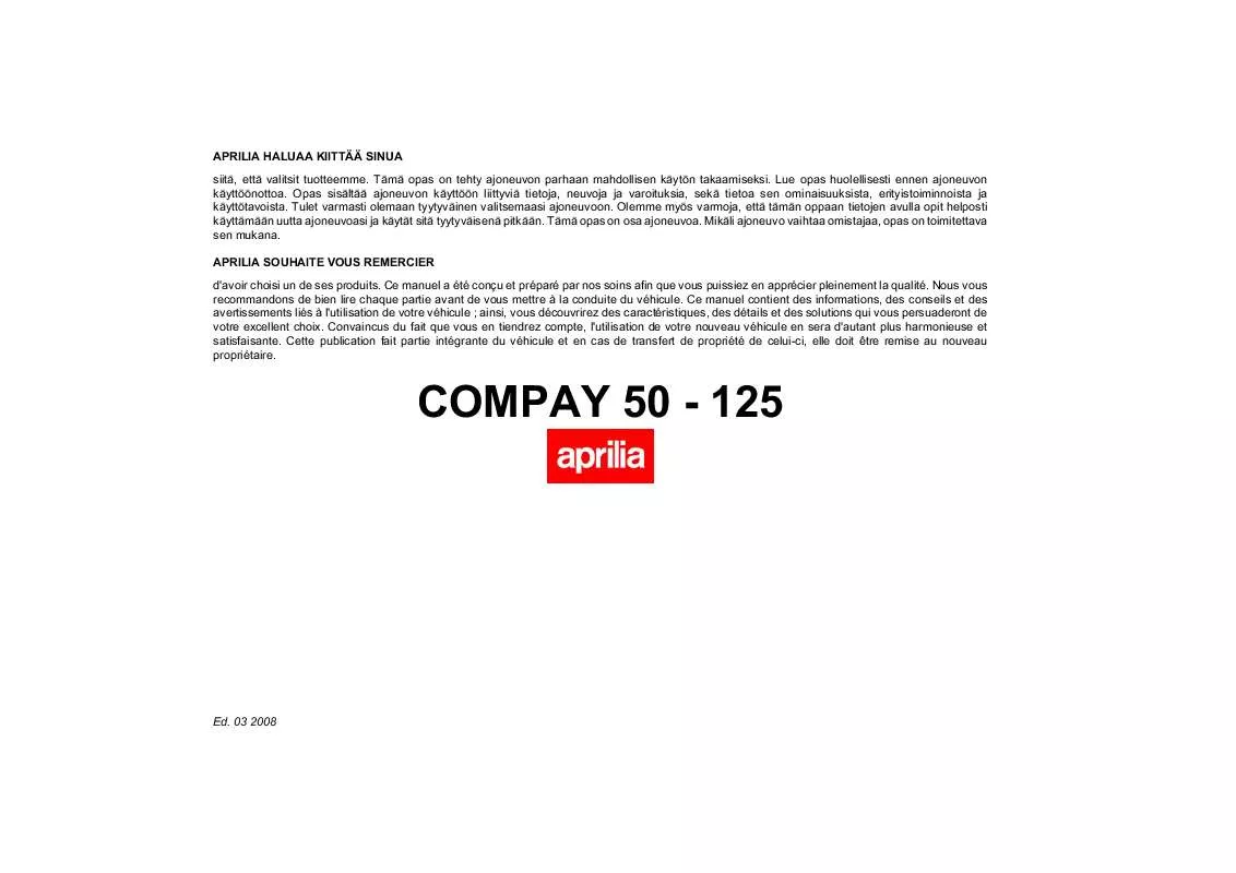 Mode d'emploi APRILIA COMPAY 50