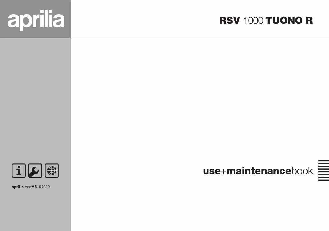 Mode d'emploi APRILIA TUONO 1000 R