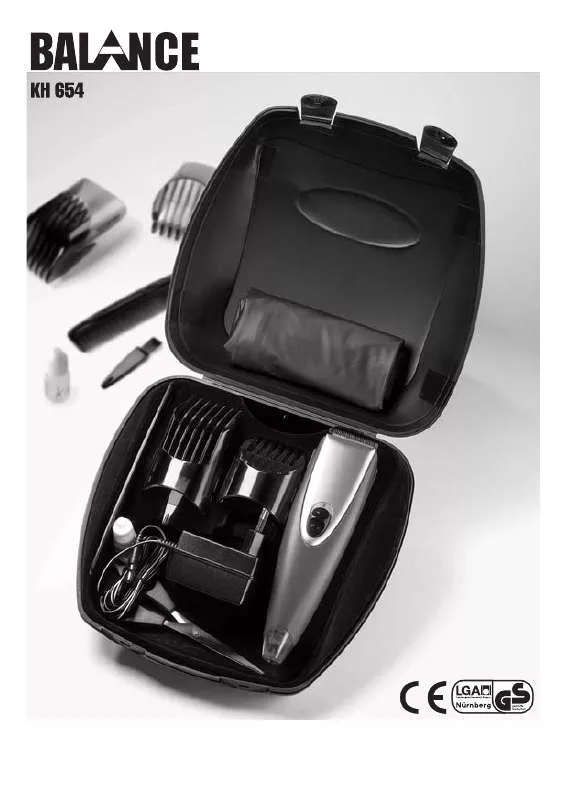 Mode d'emploi BALANCE KH 654 HAIR CLIPPER