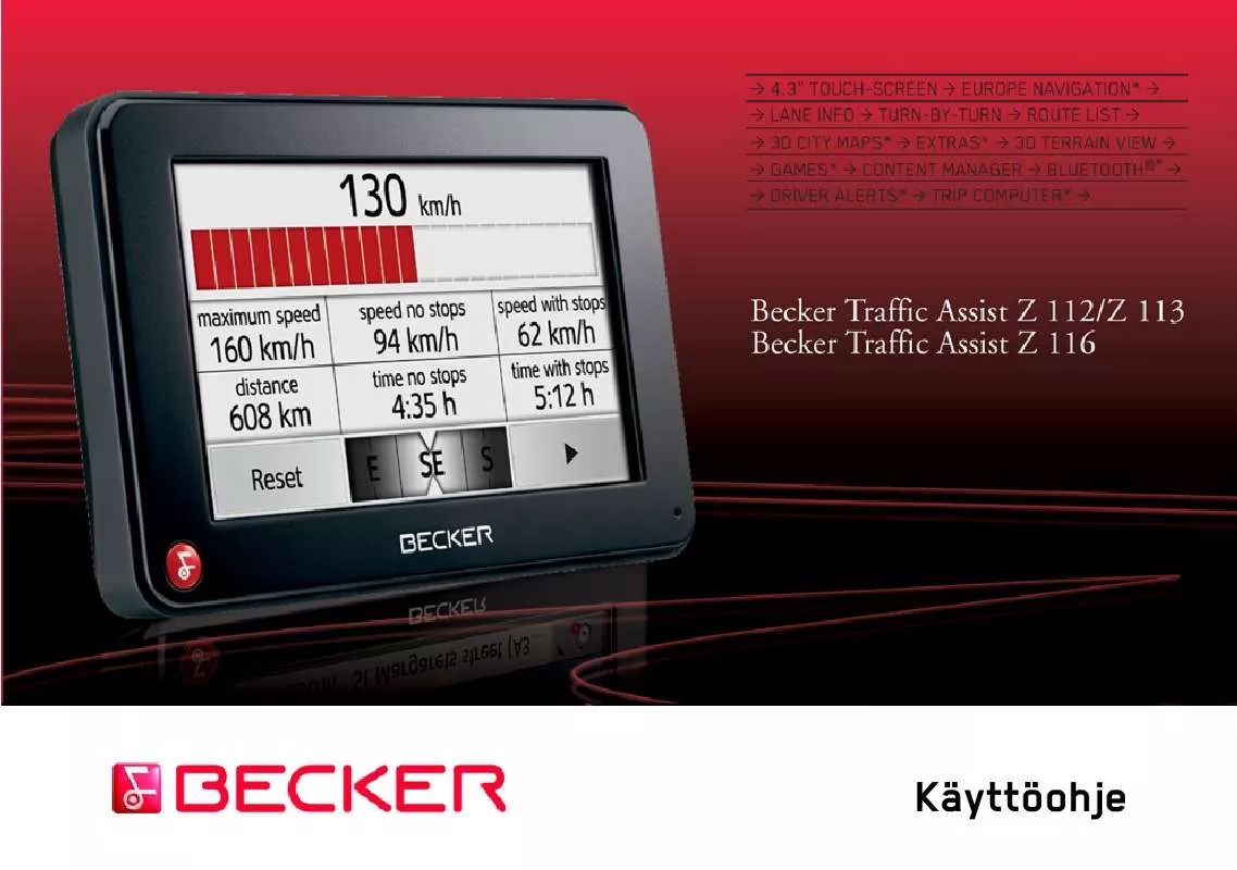 Mode d'emploi BECKER TRAFFIC ASSIST Z113