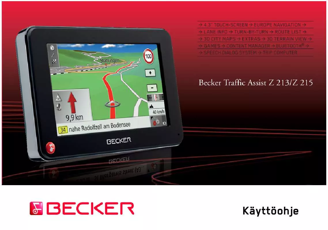 Mode d'emploi BECKER TRAFFIC ASSIST Z213