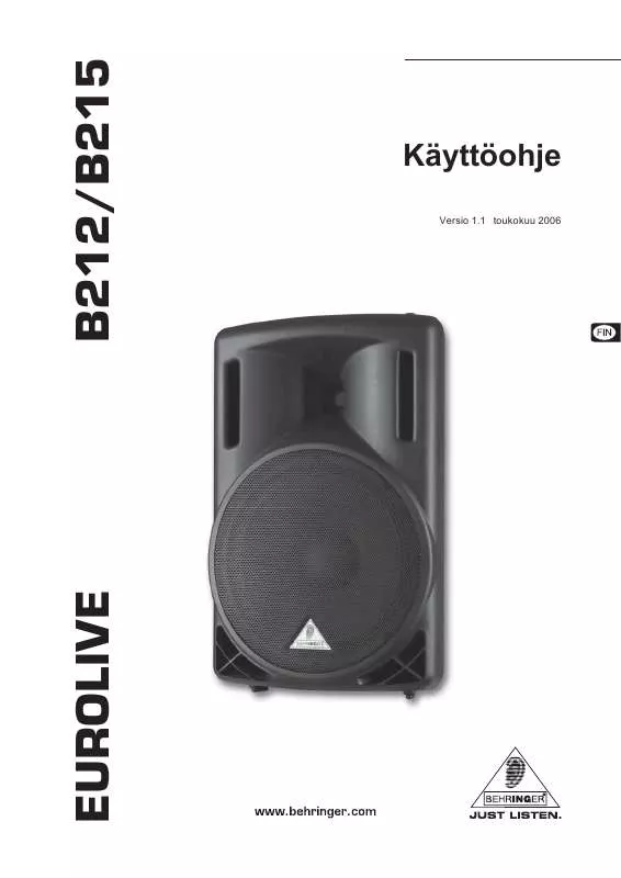 Mode d'emploi BEHRINGER B212