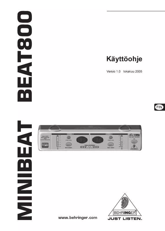 Mode d'emploi BEHRINGER BEAT800